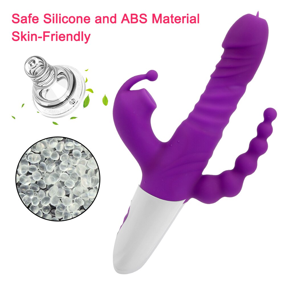 Beads G-spot Massage Tongue Licking Vibrator Sex Toy